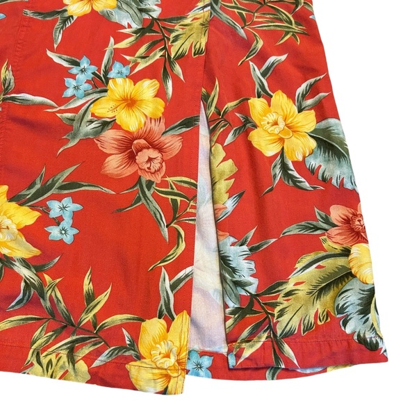 Caribbean Joe Faux Wrap Tropical Floral Maxi Dress Women’s SZ Small in Mango - Picture 6 of 7